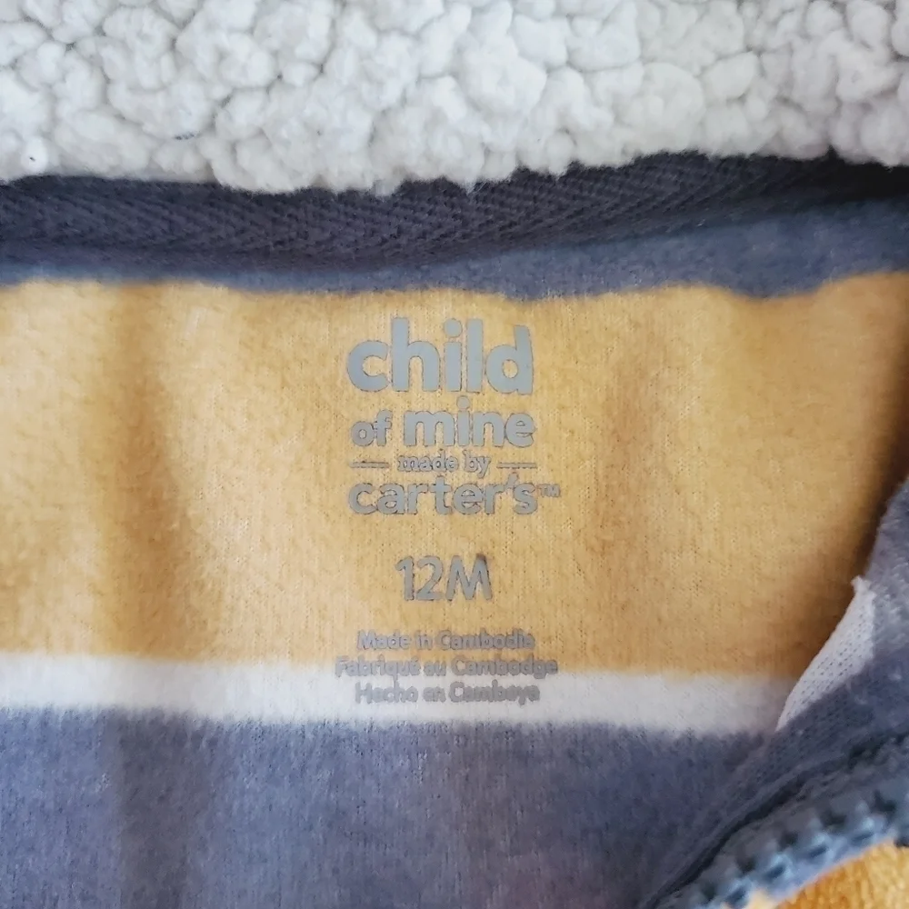 K1149 * Child of Mine 2pc Set - Jacket & Sweatpants Yellow Gray Size 12M